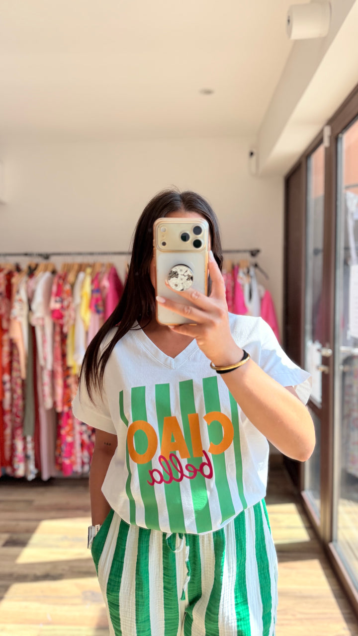 Teeshirt Ciao Bella vert CURVY