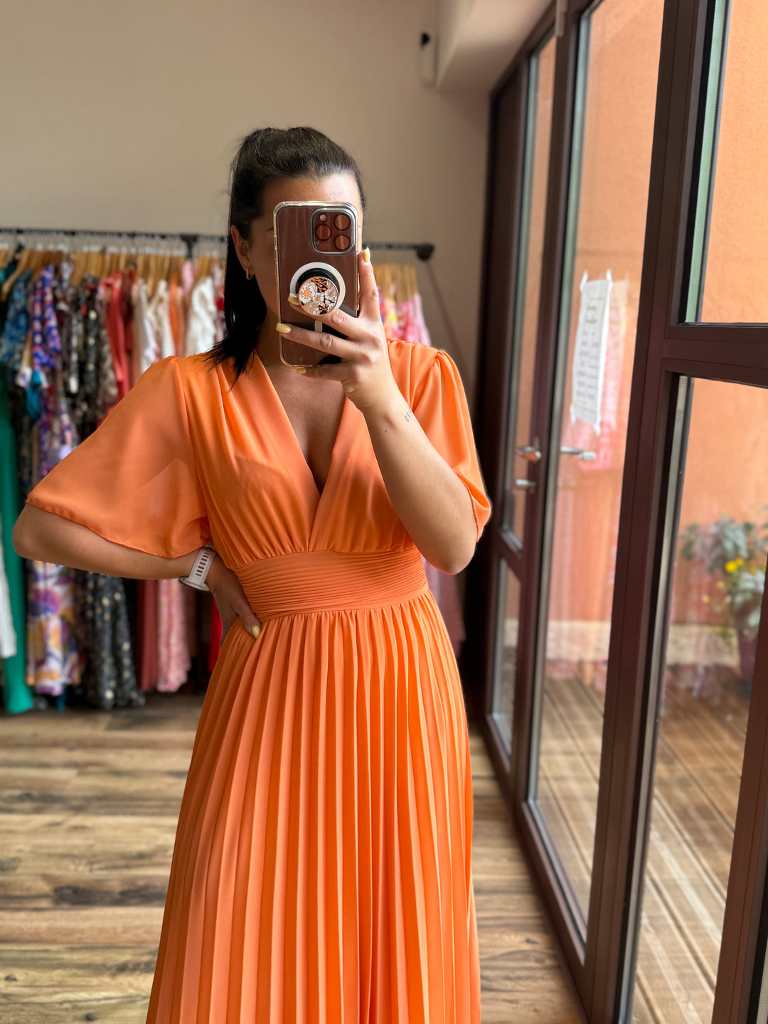 Robe longue Aglaé orange