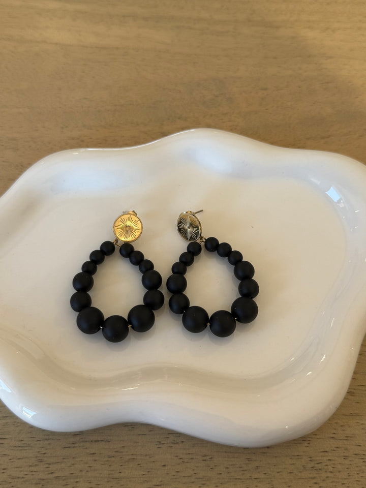 Boucles d’oreilles noir mat