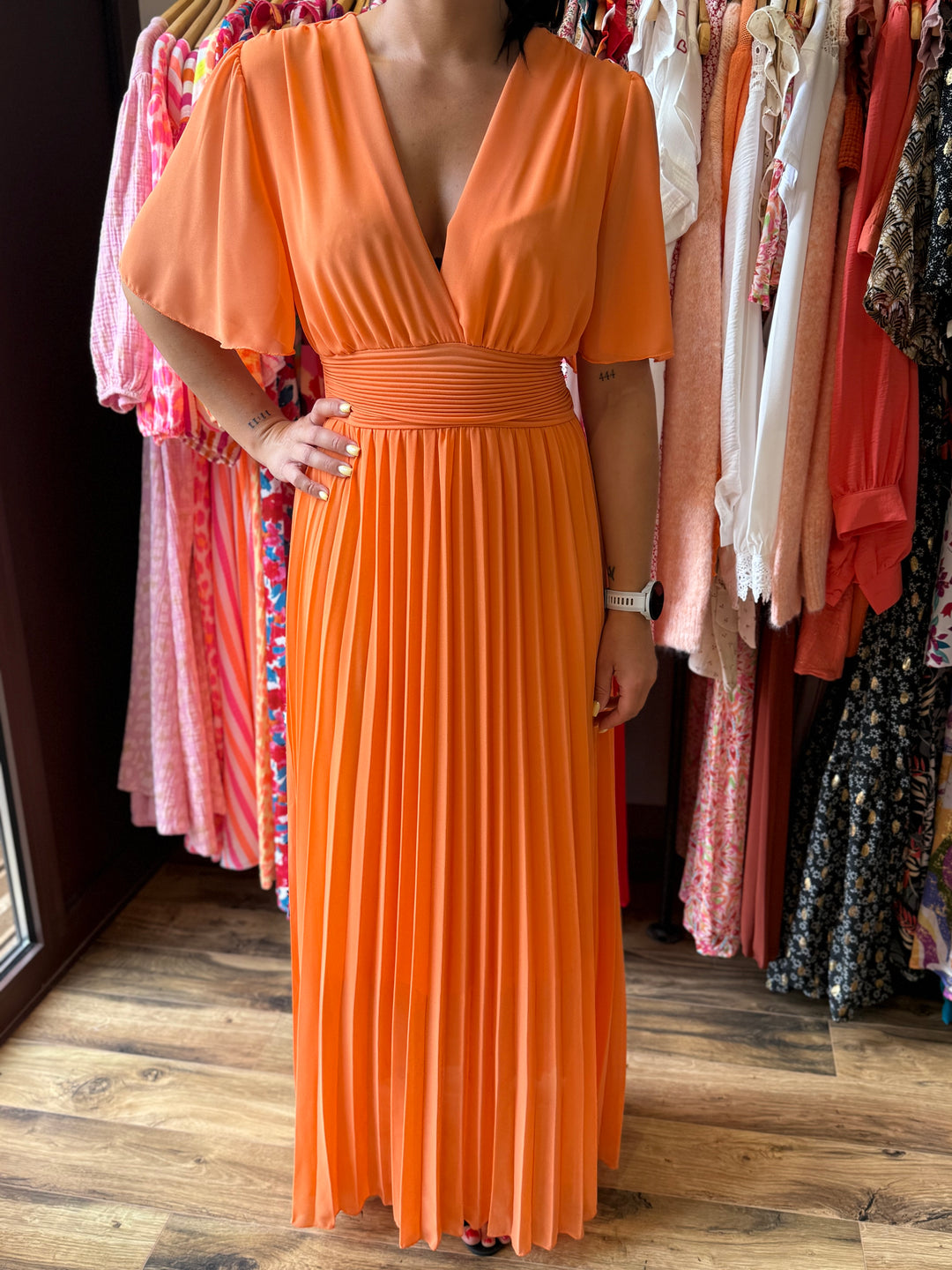 Robe longue Aglaé orange