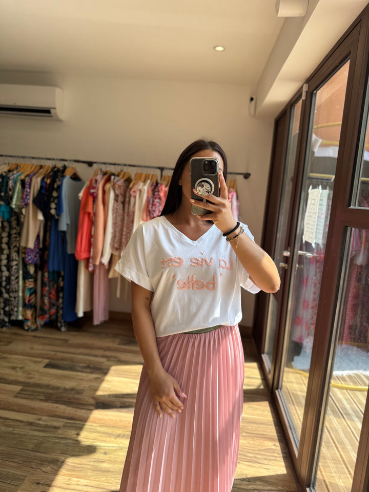 Teeshirt la vie est belle rose