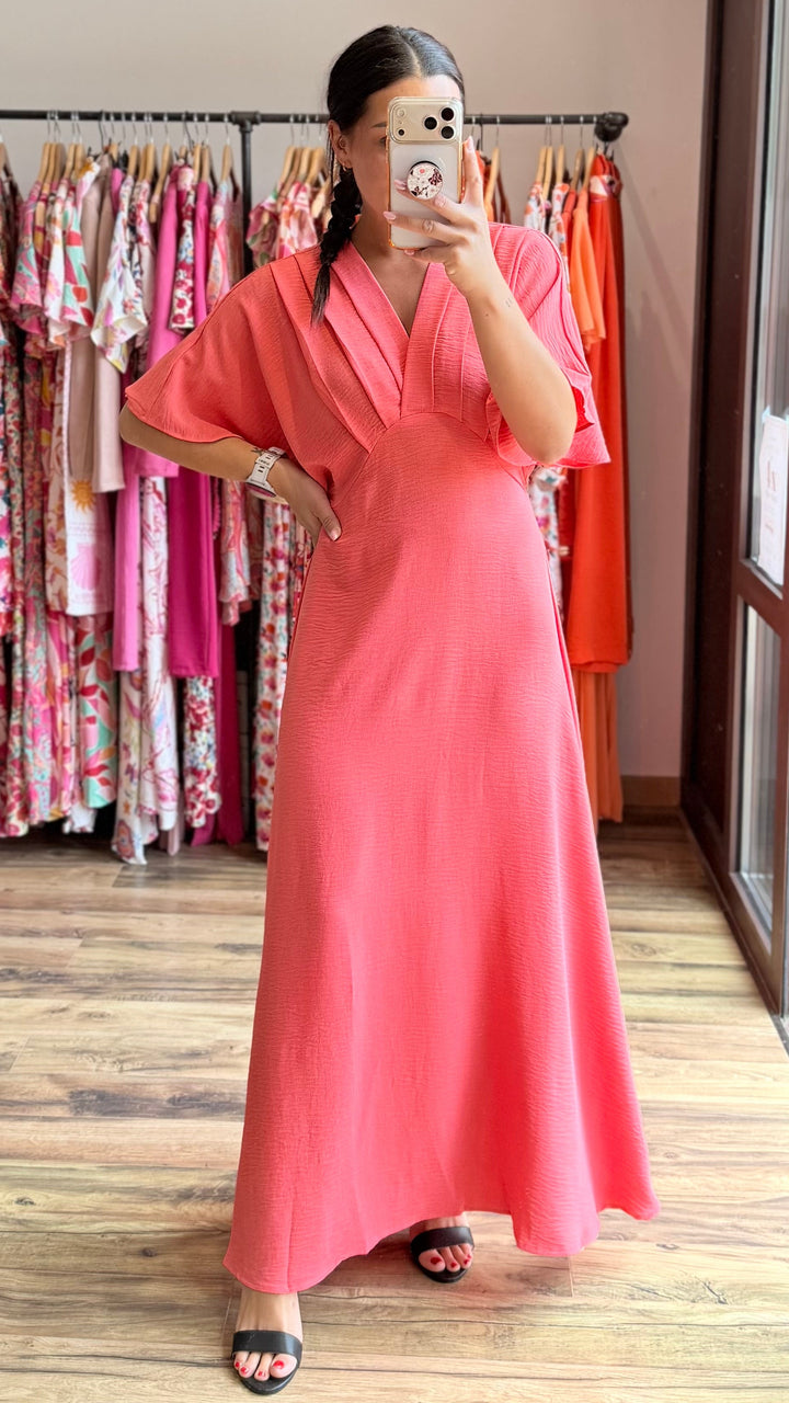 Robe longue Jehan corail