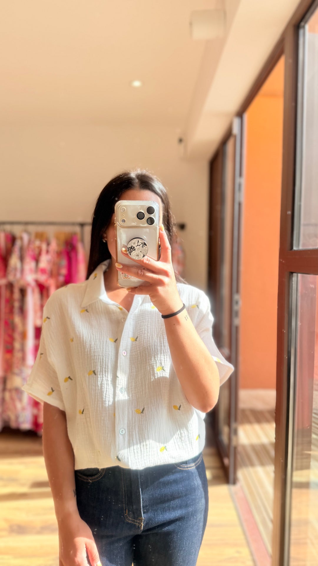 Chemise gaze citrons