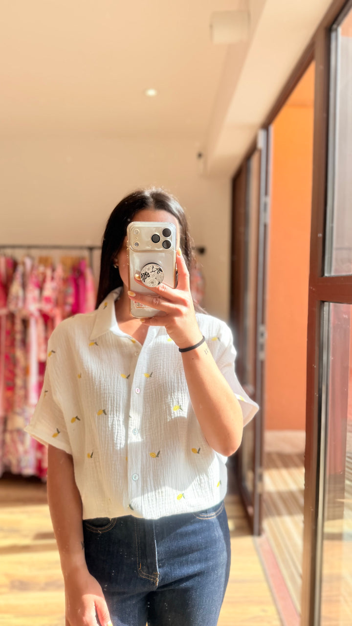 Chemise gaze citrons