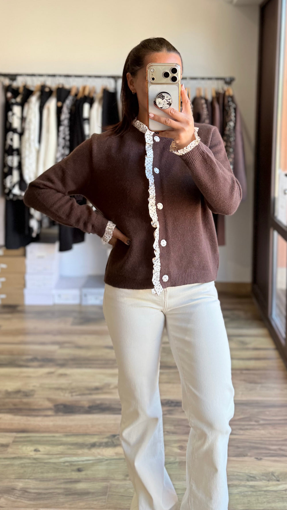 Gilet chocolat Amane