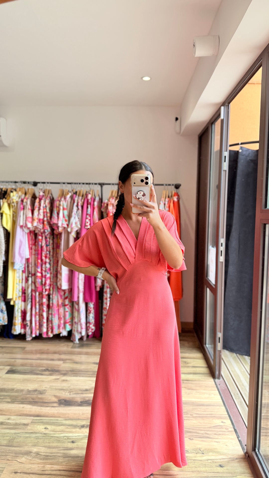 Robe longue Jehan corail