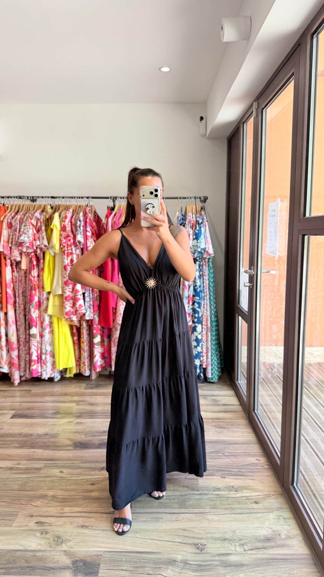 Robe longue Soleil noir CURVY