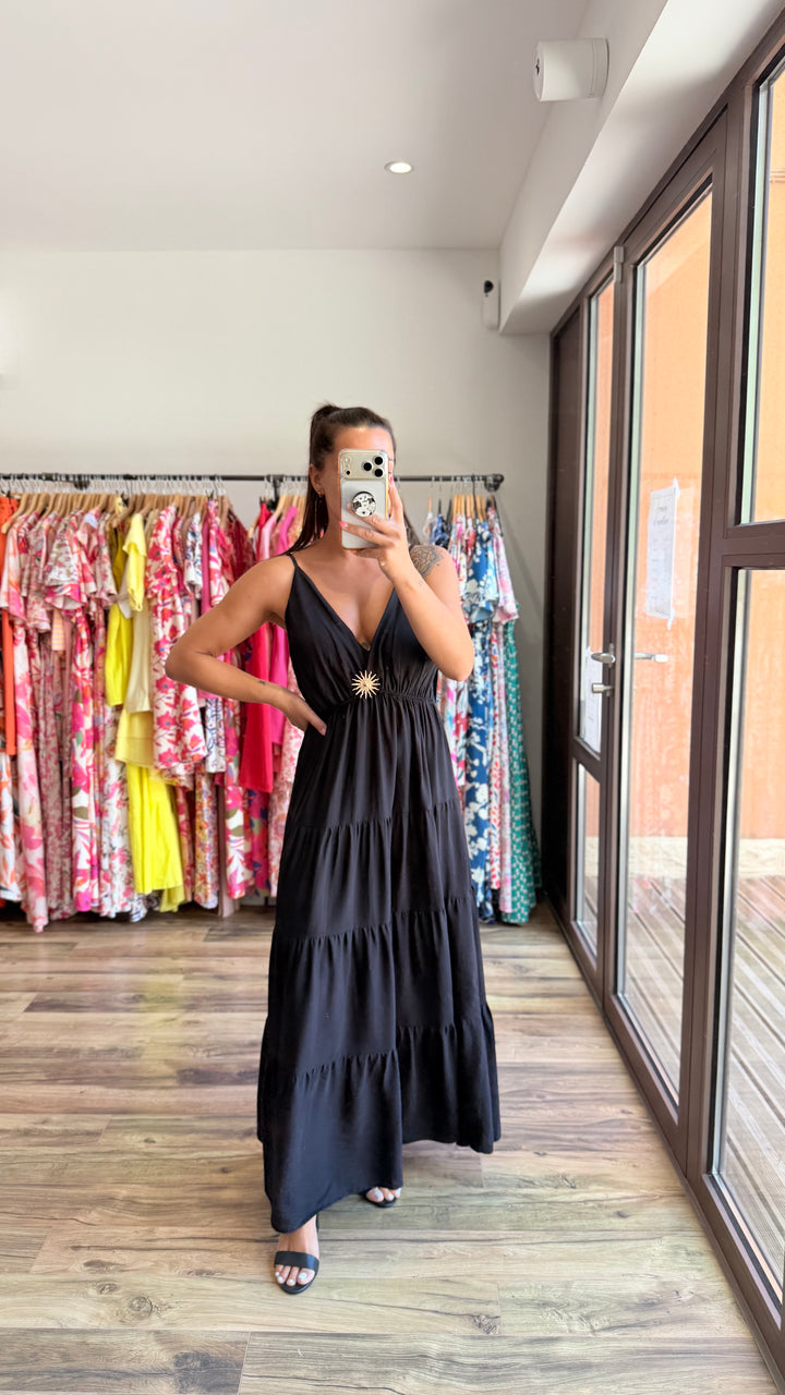 Robe longue Soleil noir CURVY