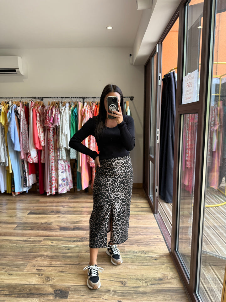 Jupe longue léopard