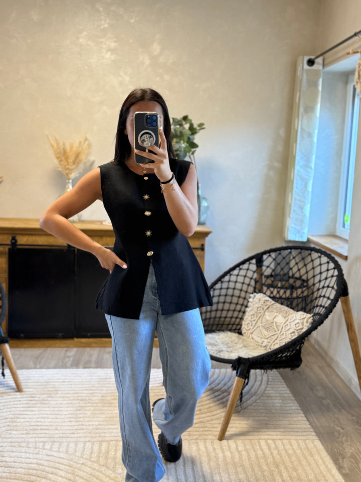 Pull sans manches Sady noir