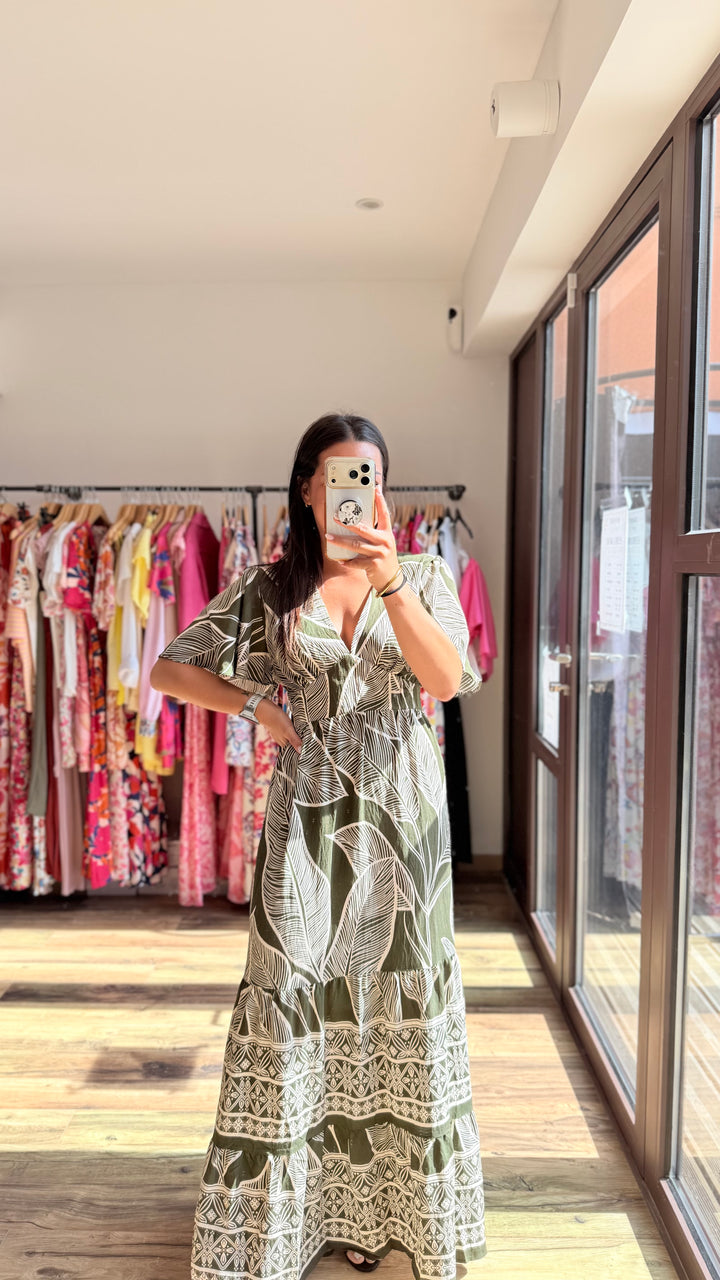 Robe longue Julya CURVY Kaki