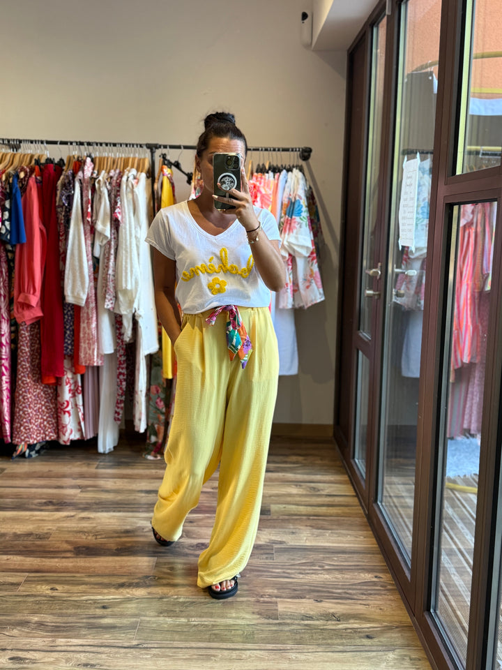 Teeshirt bohème jaune