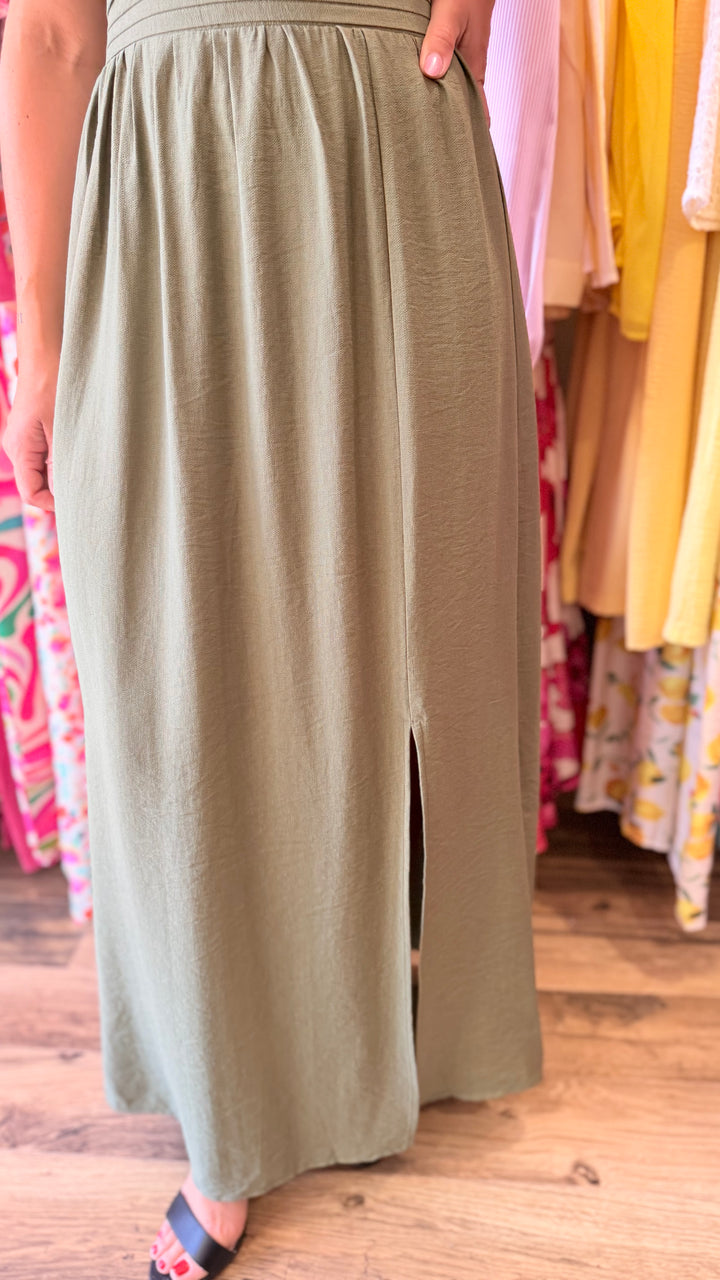 Robe longue Molly kaki