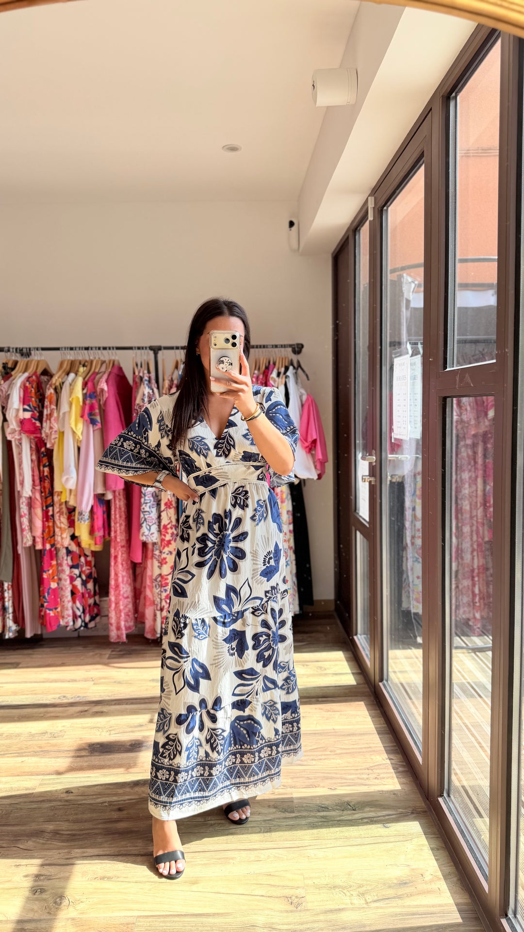 Robe longue Coline CURVY Marine
