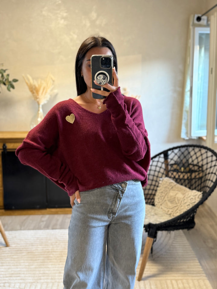 Pull Veronica bordeaux