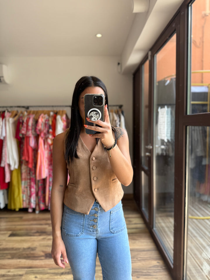 Gilet sans manches suédine