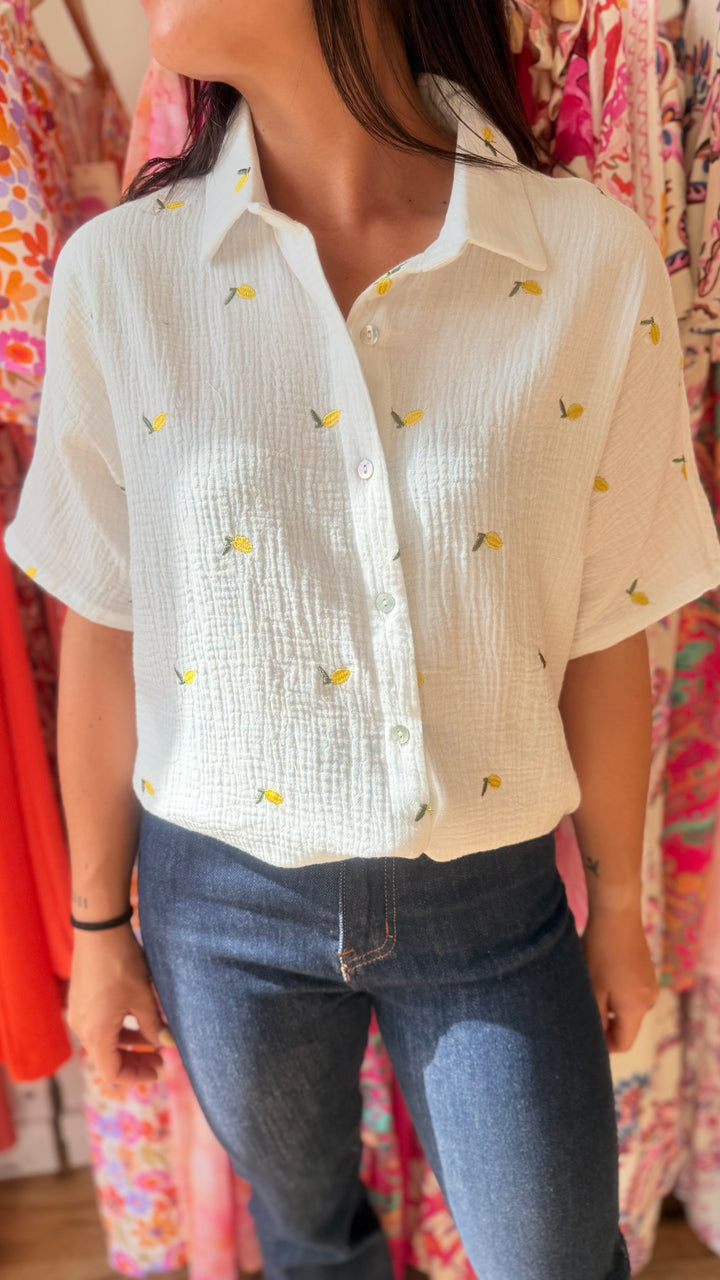Chemise gaze citrons