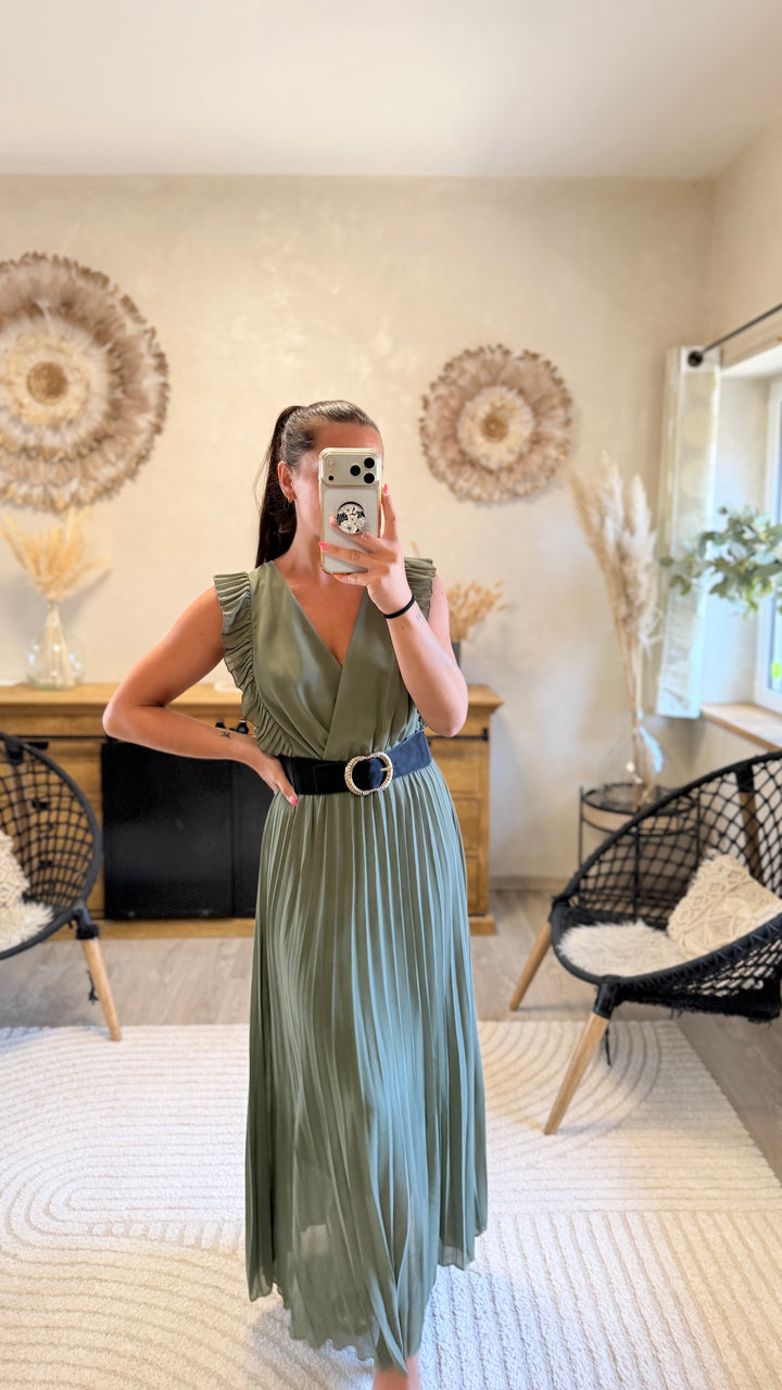 Robe longue Berenice Kaki