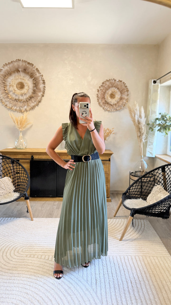 Robe longue Berenice Kaki