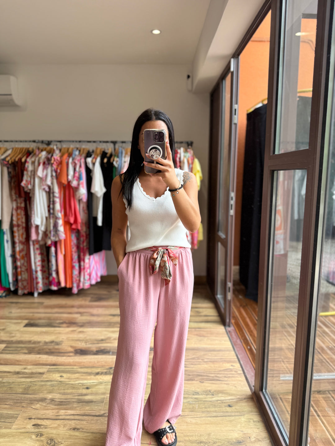 Pantalon Julie rose CURVY