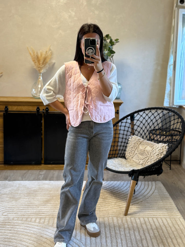 Gilet sans manches rose Emma