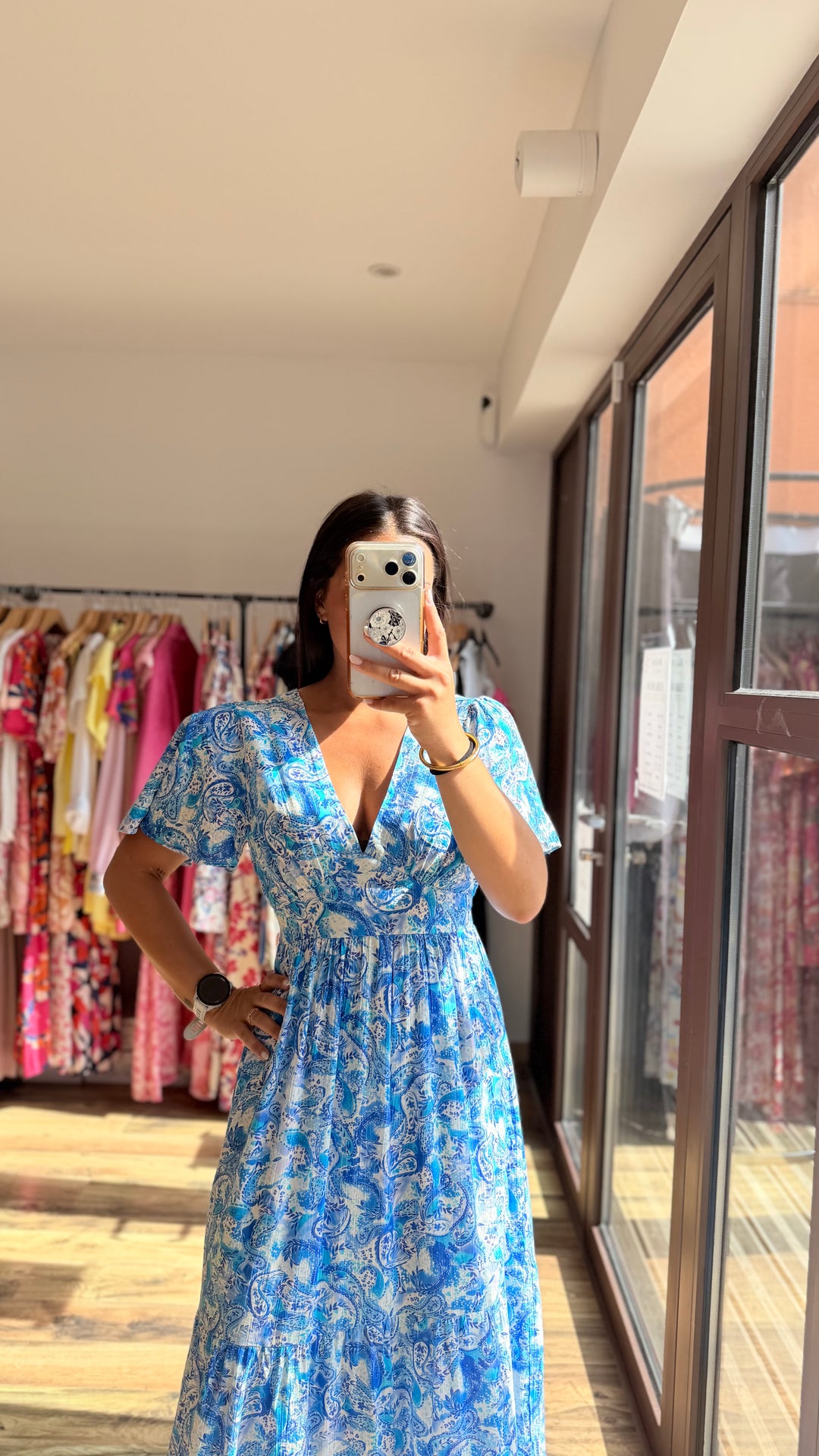 Robe longue Elodie bleu
