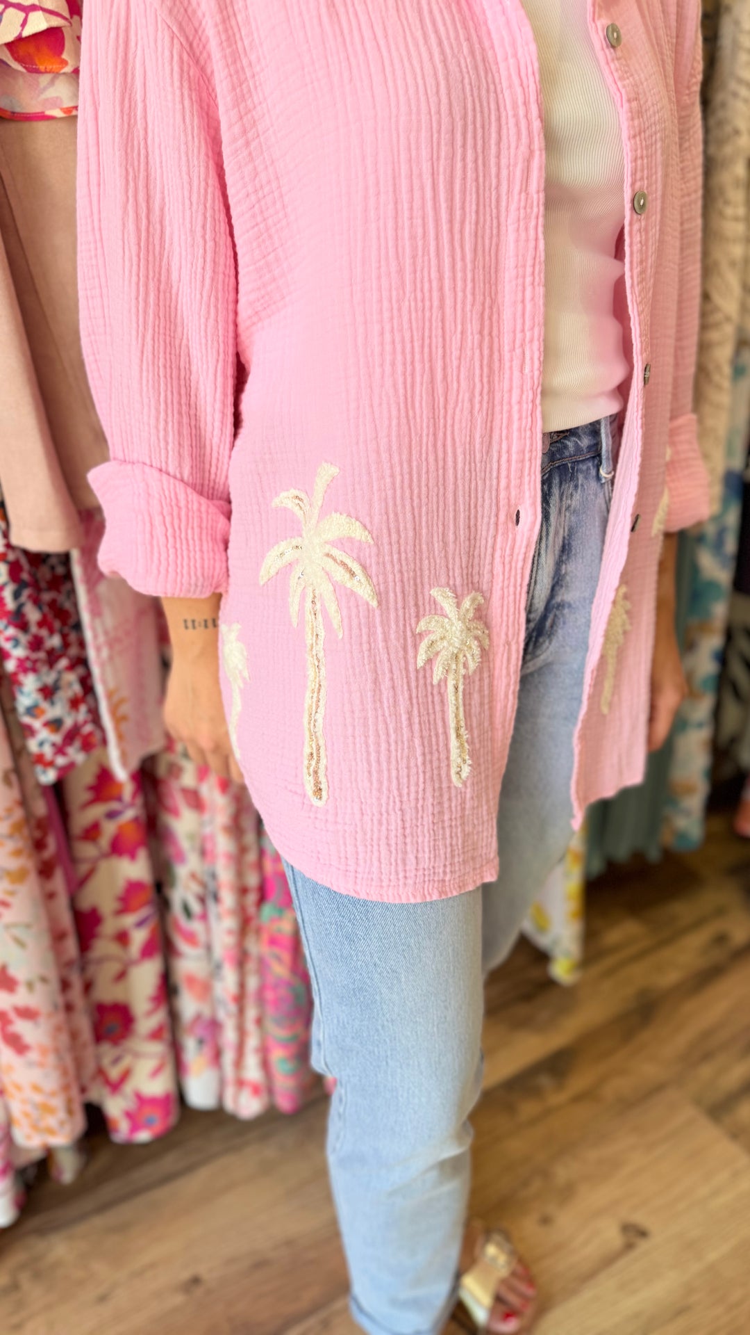 Chemise Palm rose