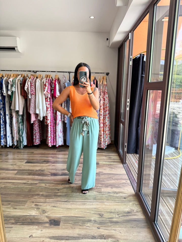 Pantalon Wilma vert d’eau