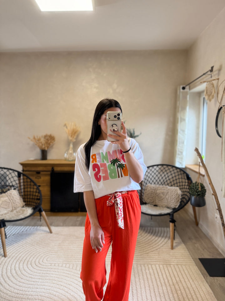 Pantalon Wilma Orange (PRÉCOMMANDE expédition autour du 5 mai)