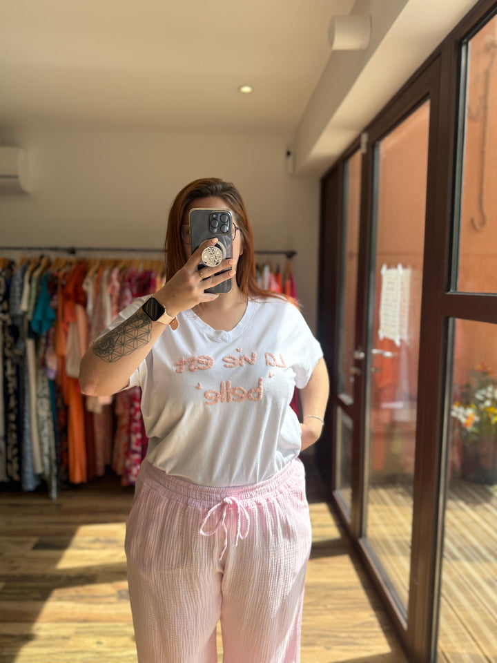 Teeshirt la vie est belle CURVY rose