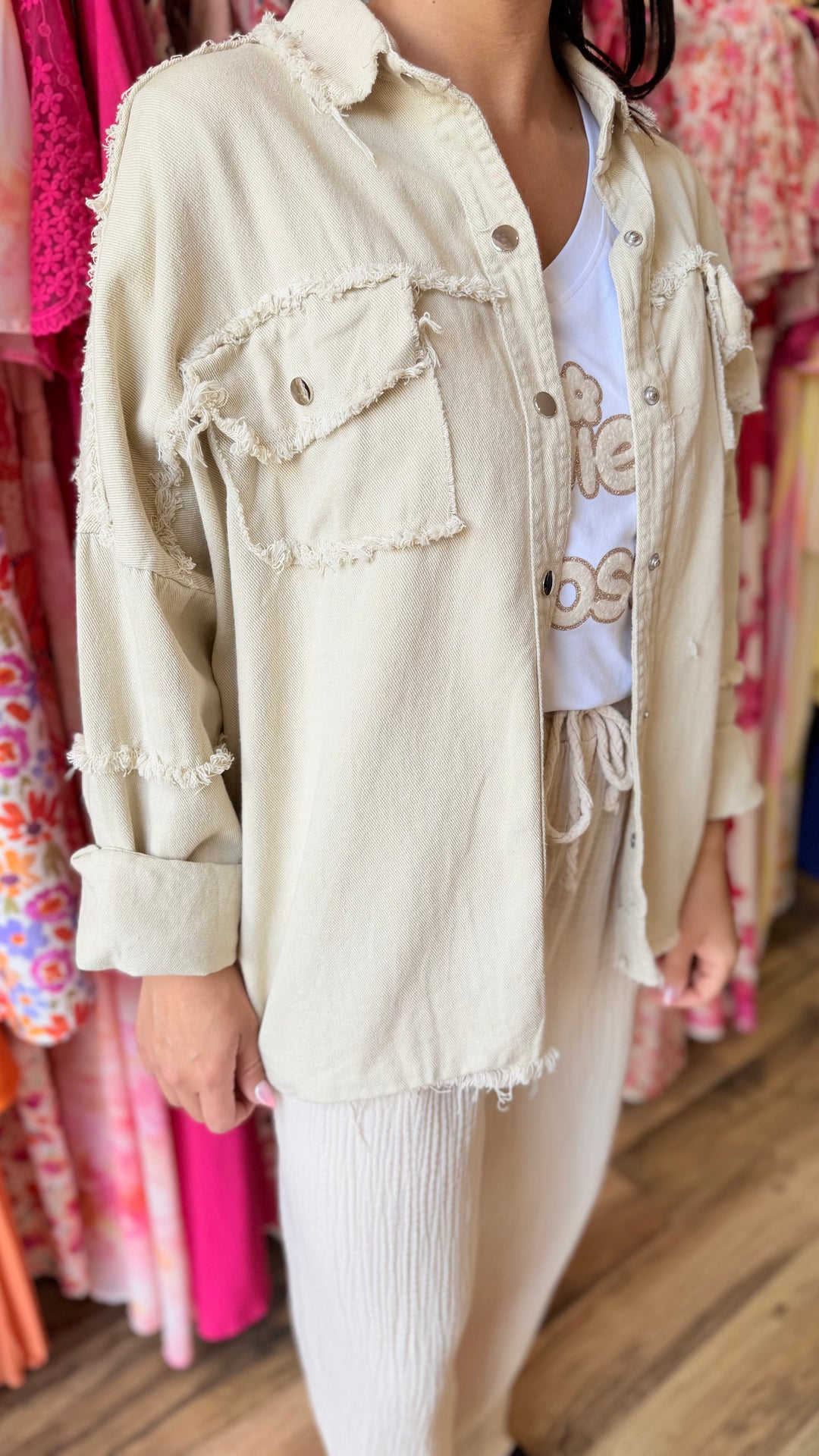 Veste jean Aloyse beige