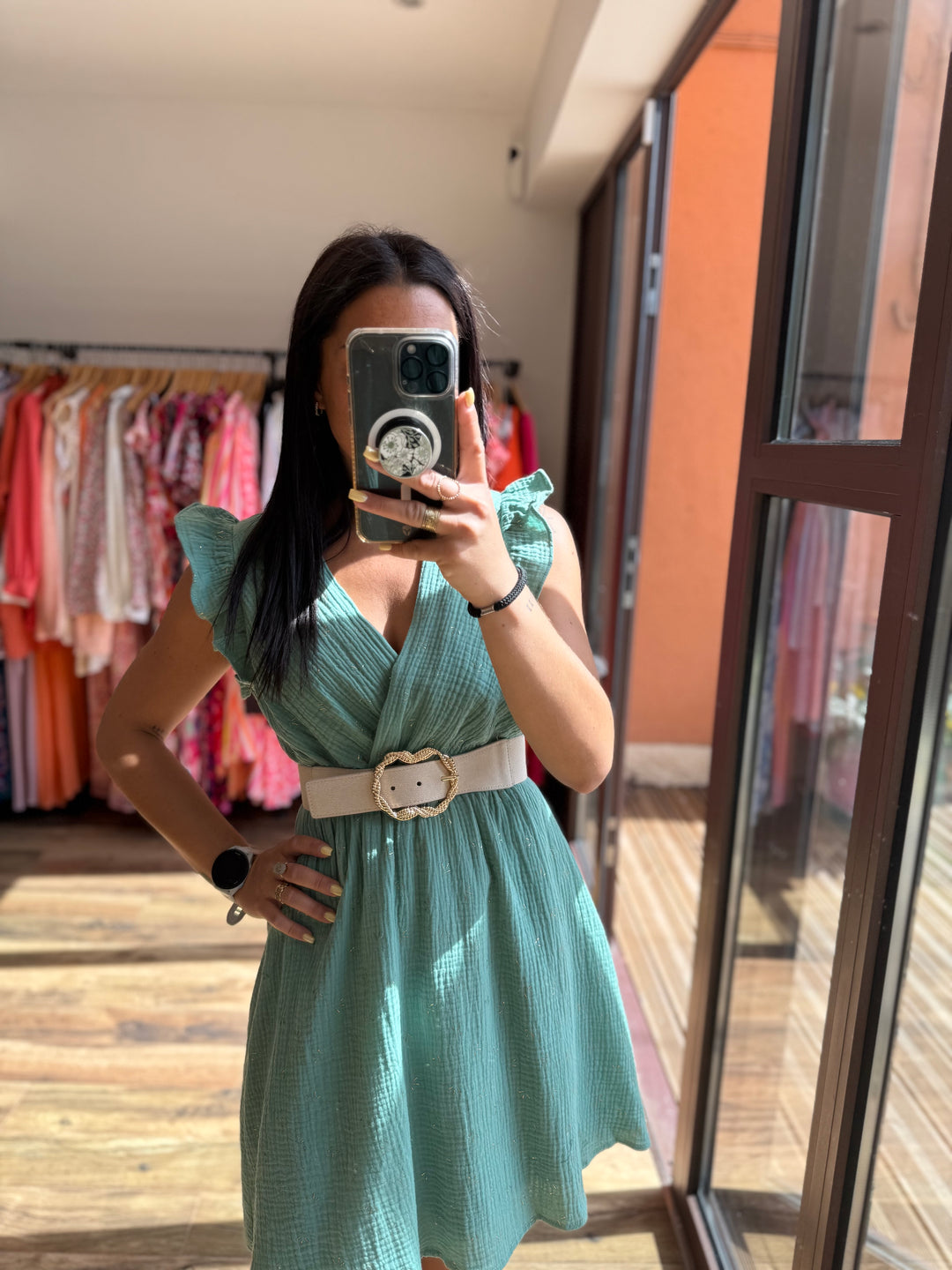 Robe Maya vert d’eau CURVY