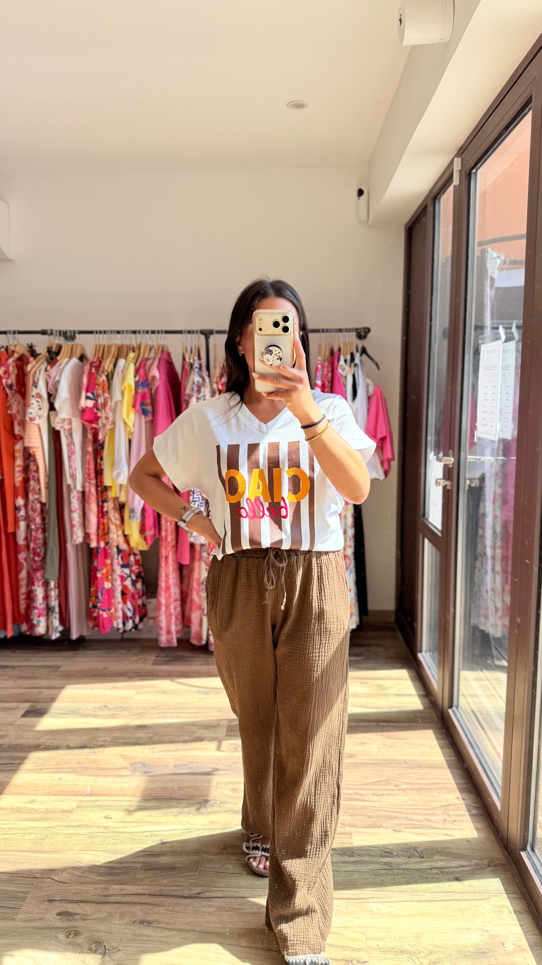 Teeshirt Ciao Bella choco CURVY