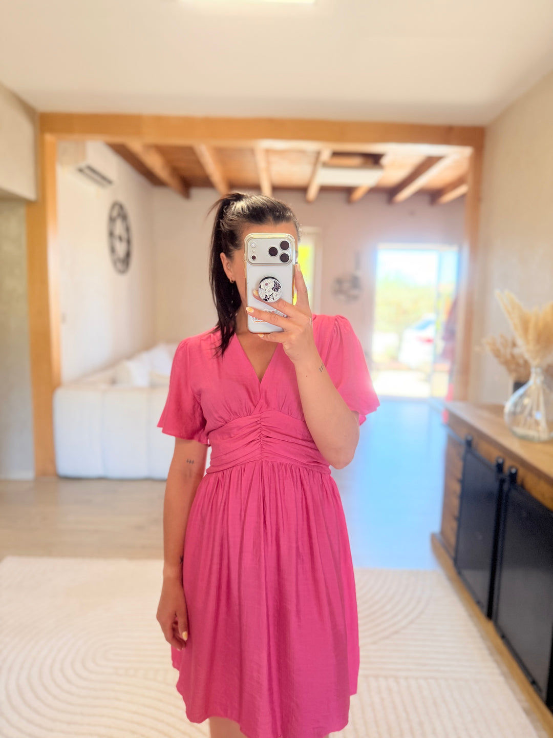 Robe Appo courte rose