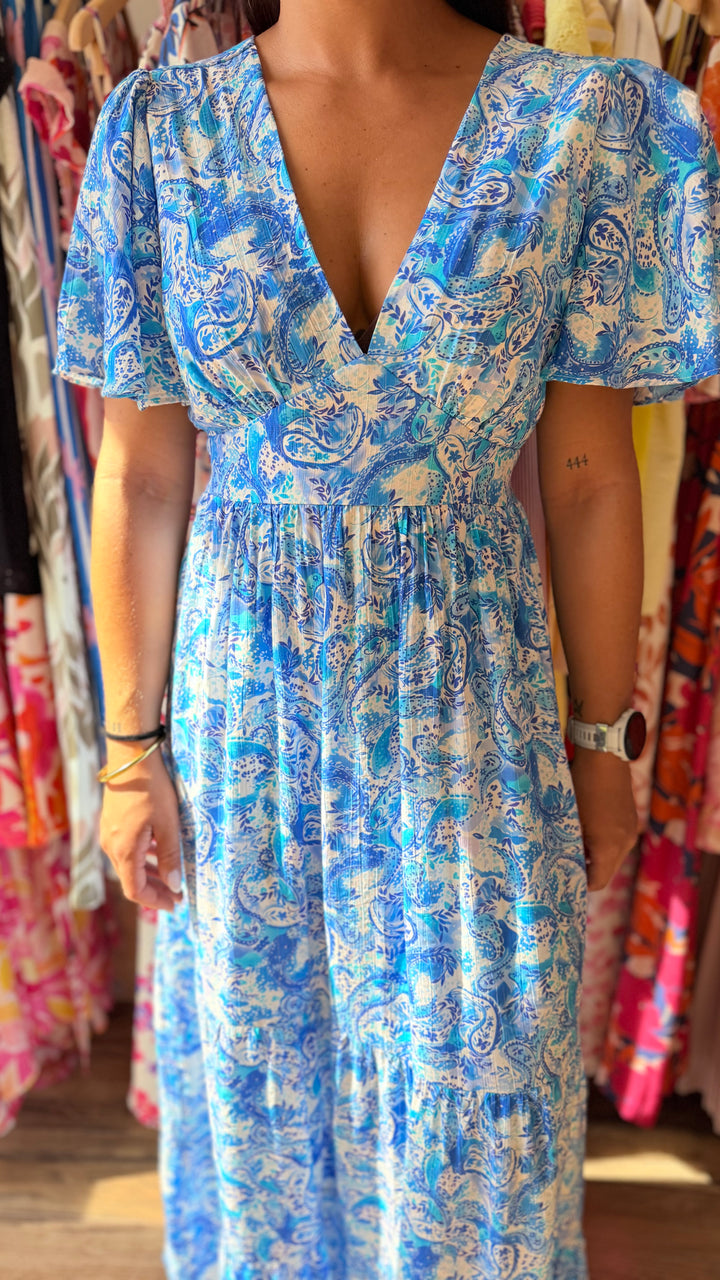 Robe longue Elodie bleu
