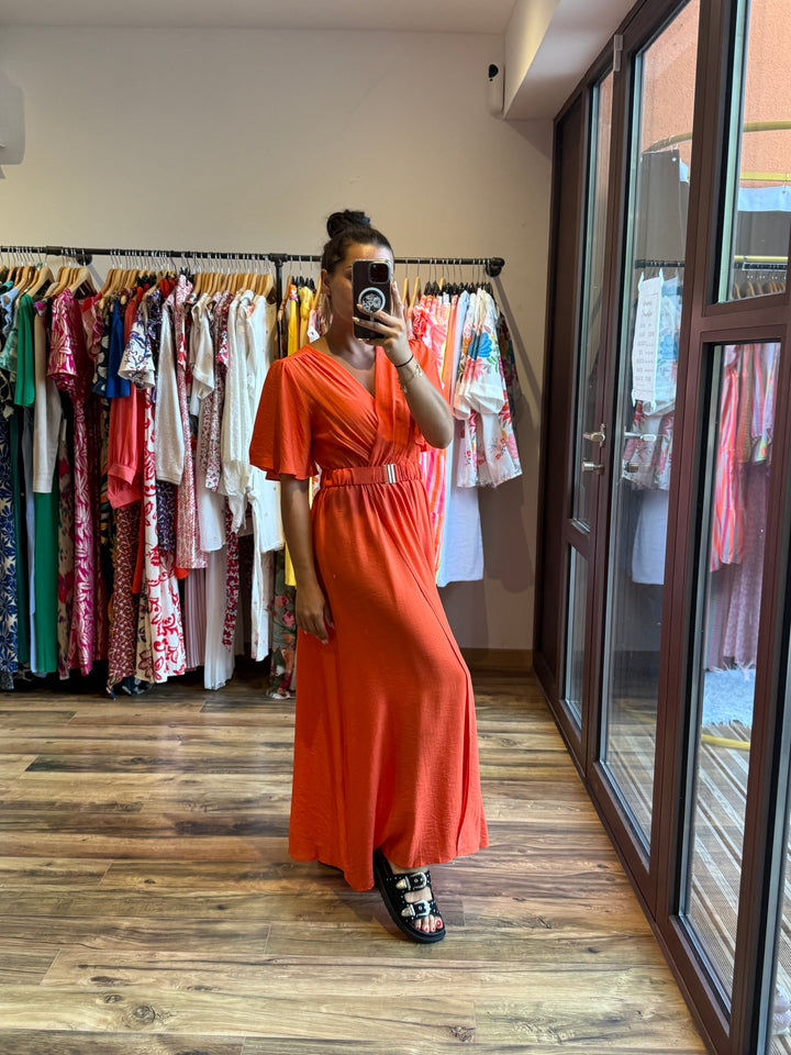 Robe longue Victor orange CURVY