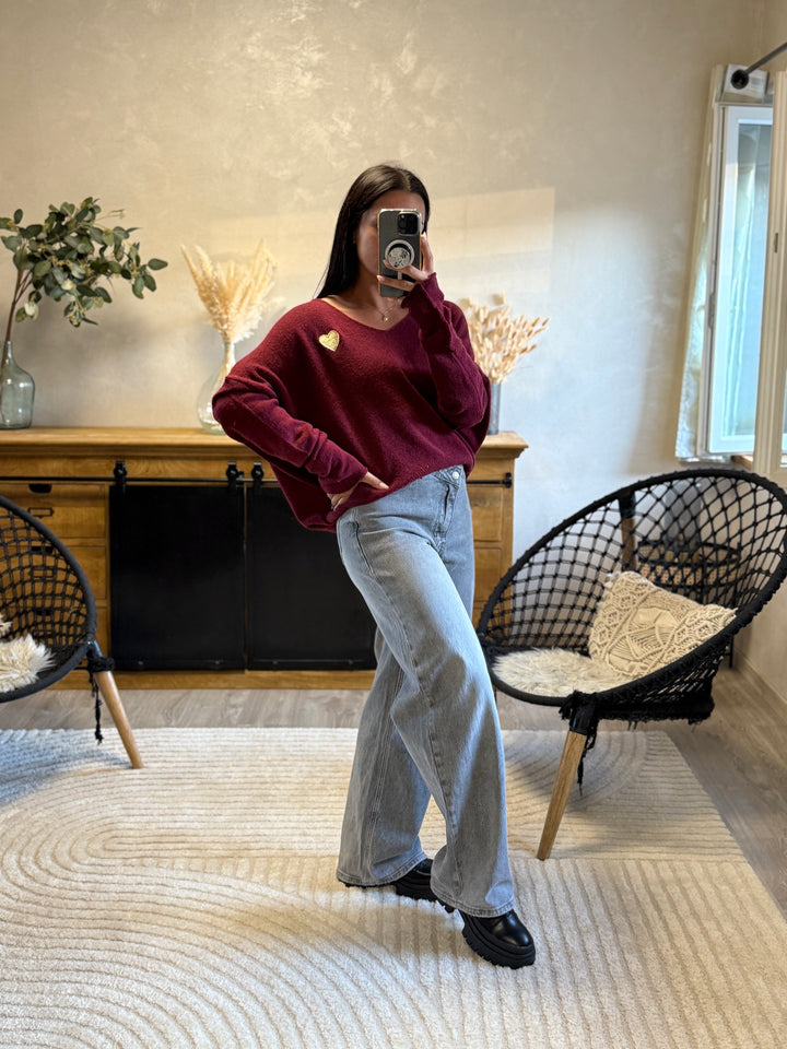 Pull Veronica bordeaux