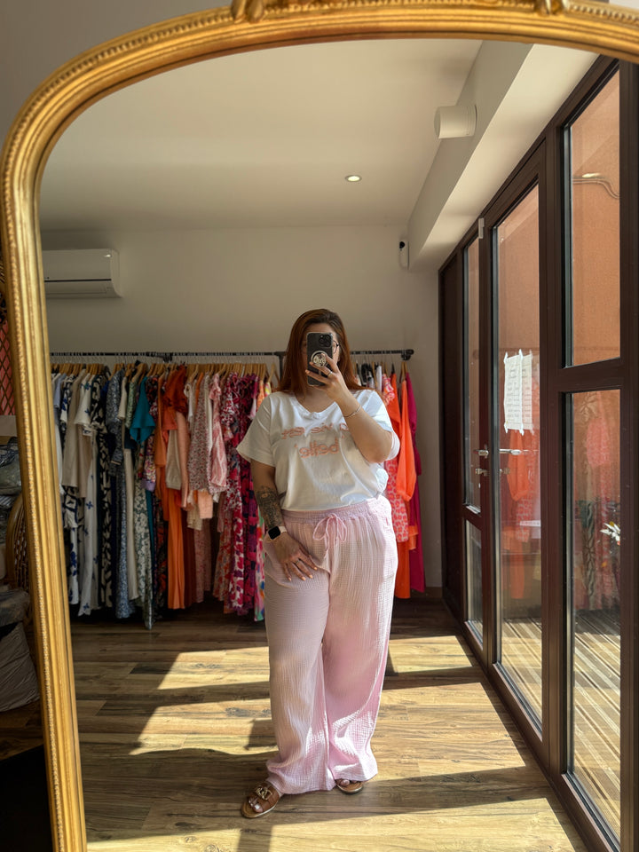 Teeshirt la vie est belle CURVY rose