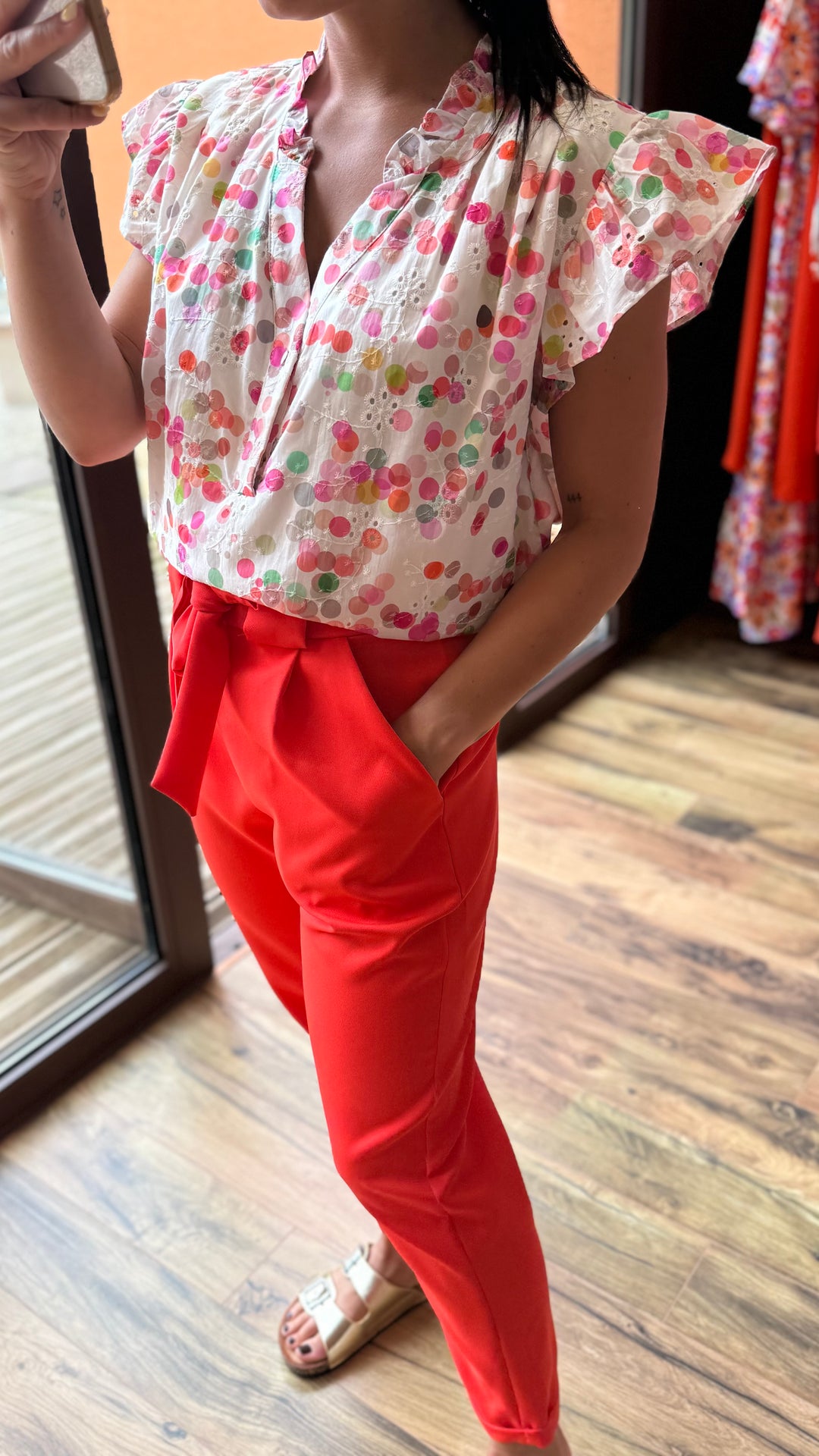 Pantalon Evy corail