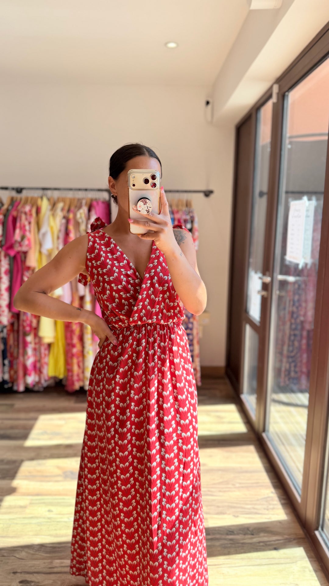 Robe longue Mahé CURVY rouge