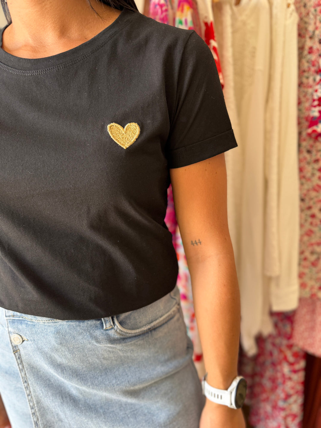Teeshirt petit cœur doré