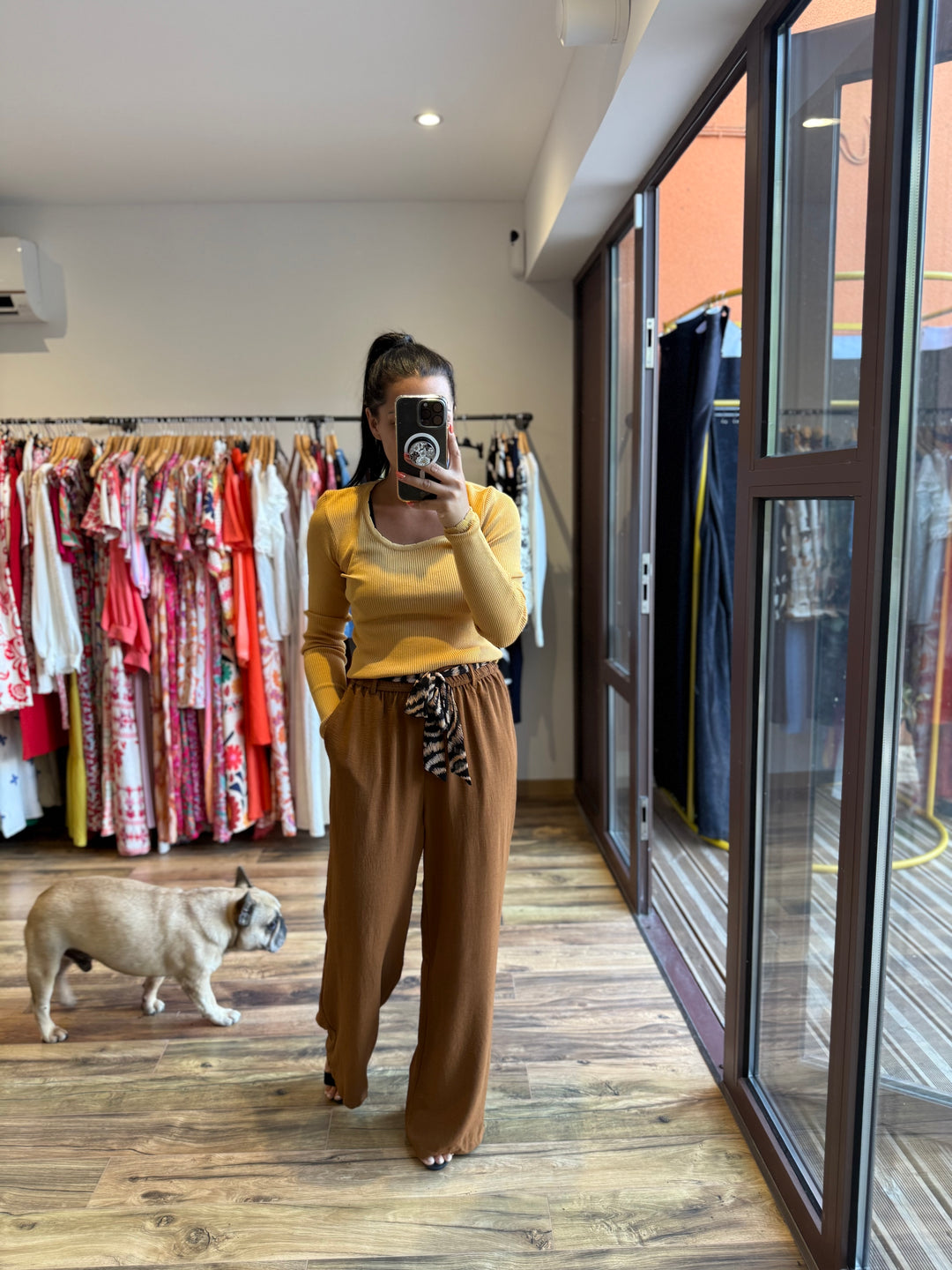 Pull fin Sinah moutarde