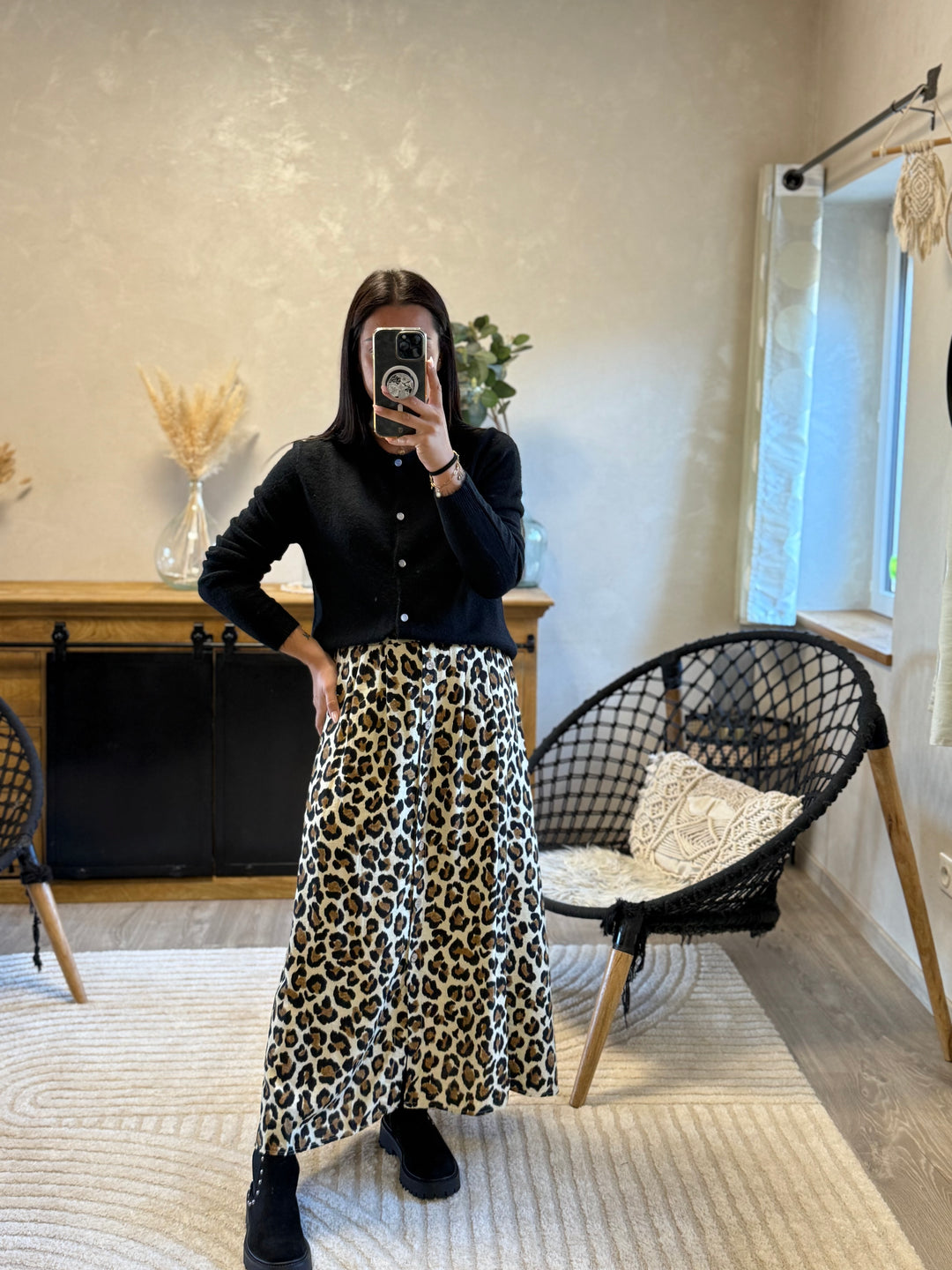 Jupe longue Léopard Ony