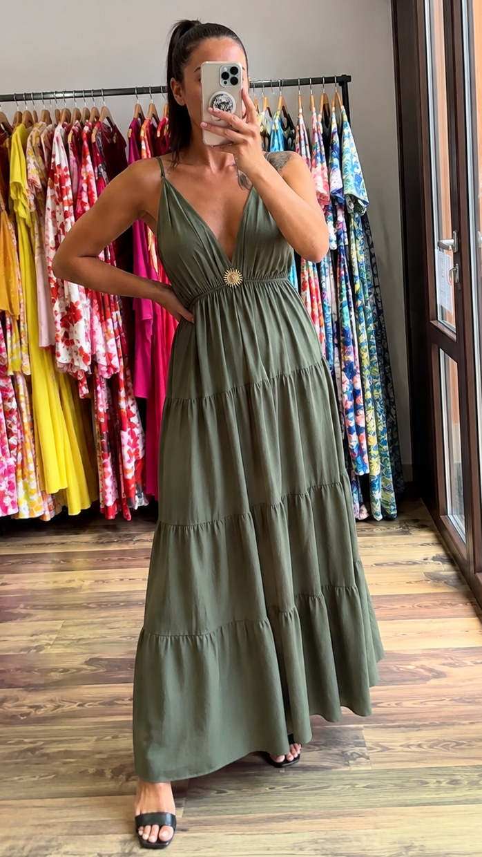 Robe longue Soleil Kaki CURVY