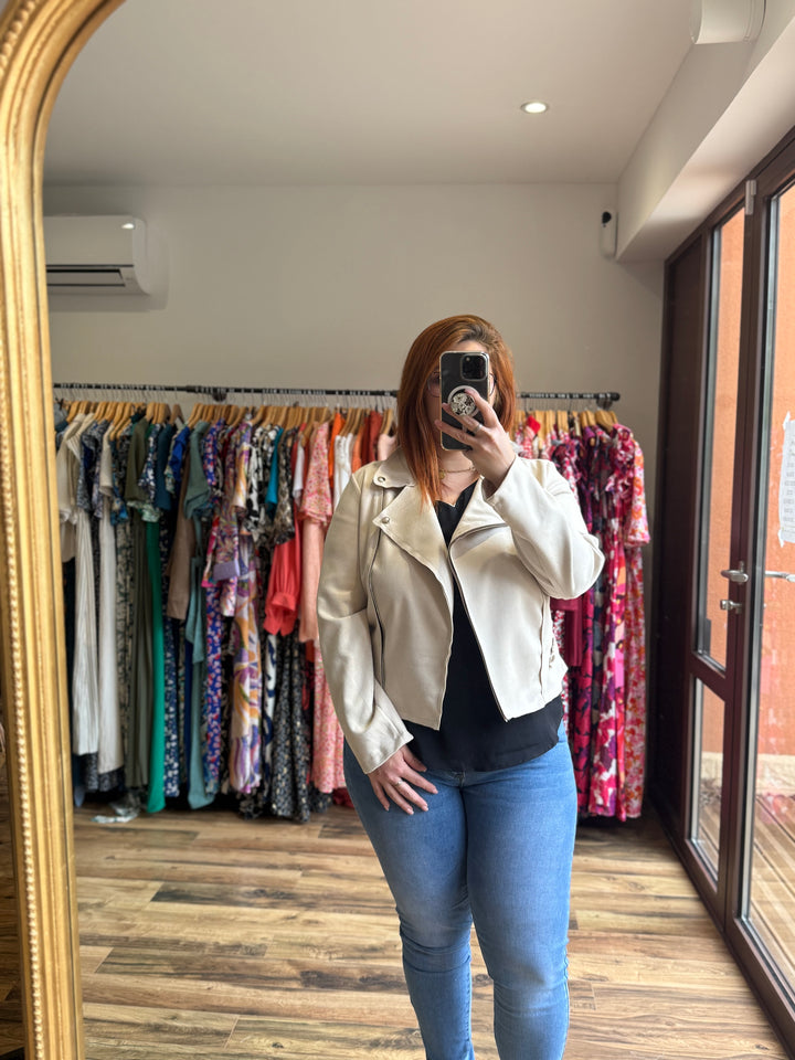 Suédine curvy beige