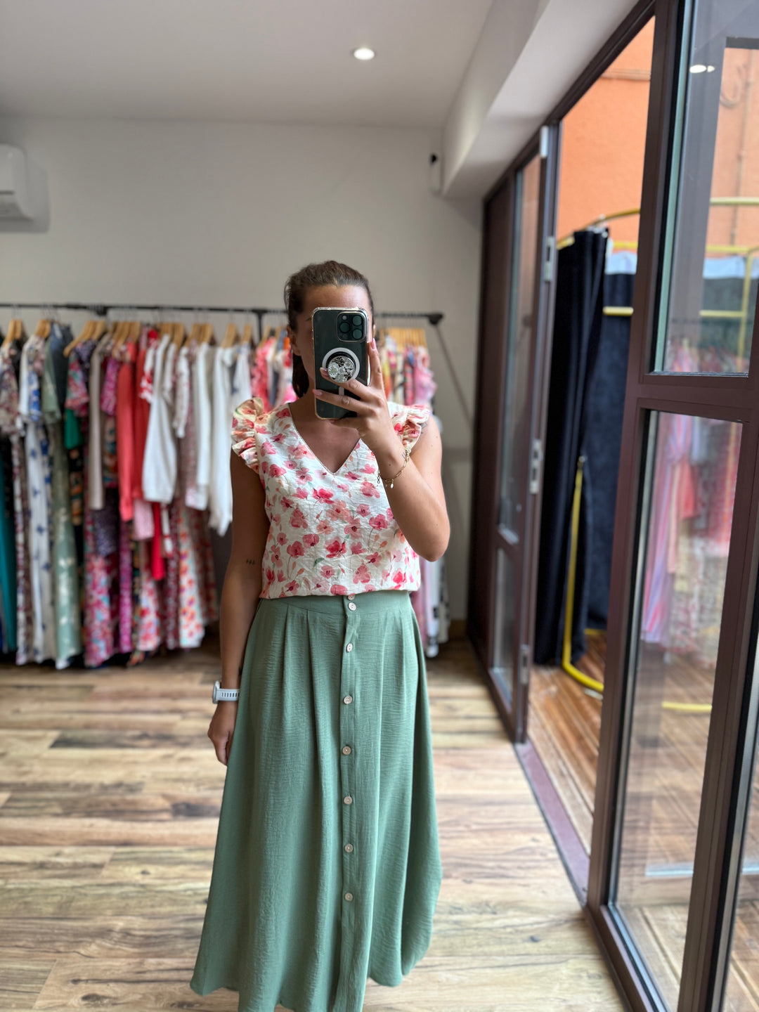 Jupe longue Simon verte