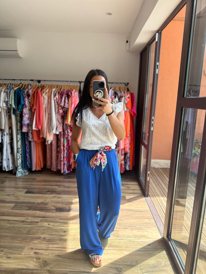 Pantalon Eliam bleu bic