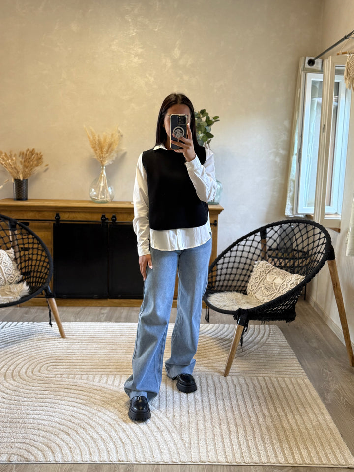 Pull sans manches noir