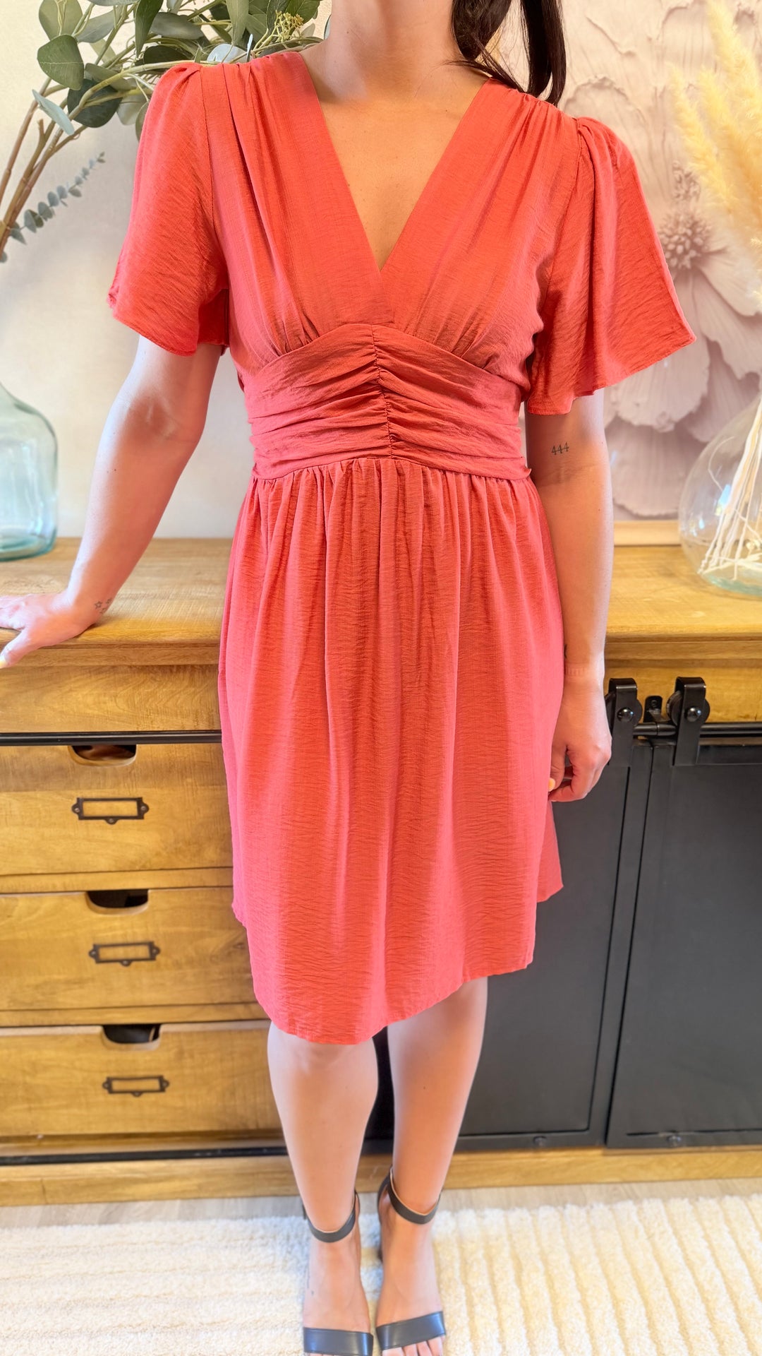 Robe Appo courte corail