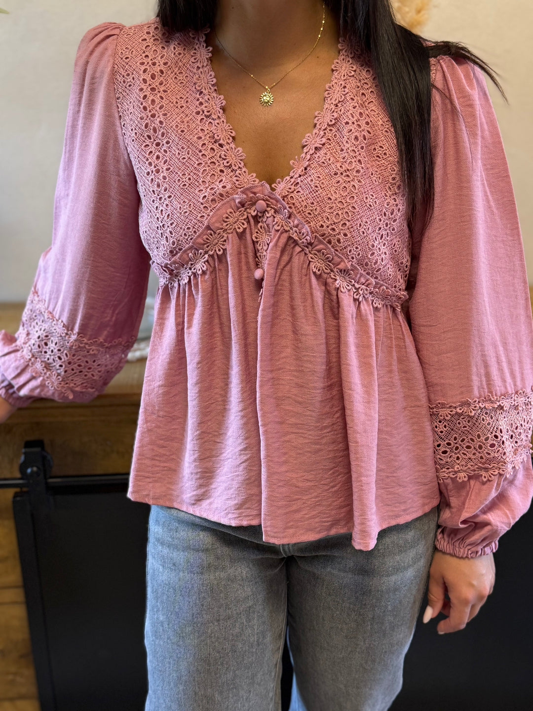 Blouse flow vieux rose